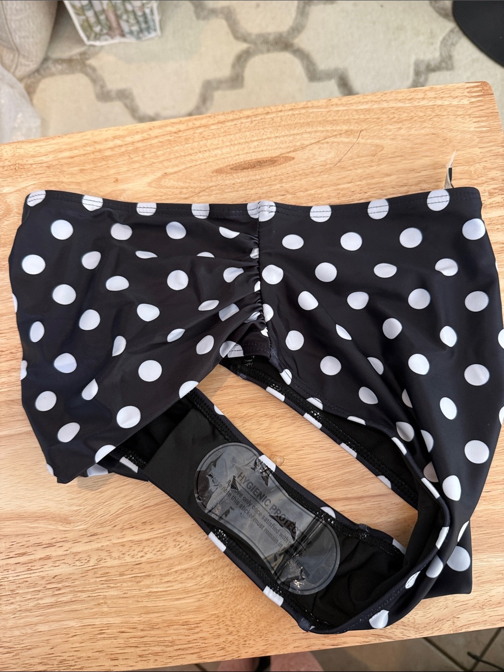 Tempt Me Black & White Polka Dot High-Waist Swim Bottom - Picture 3 of 3